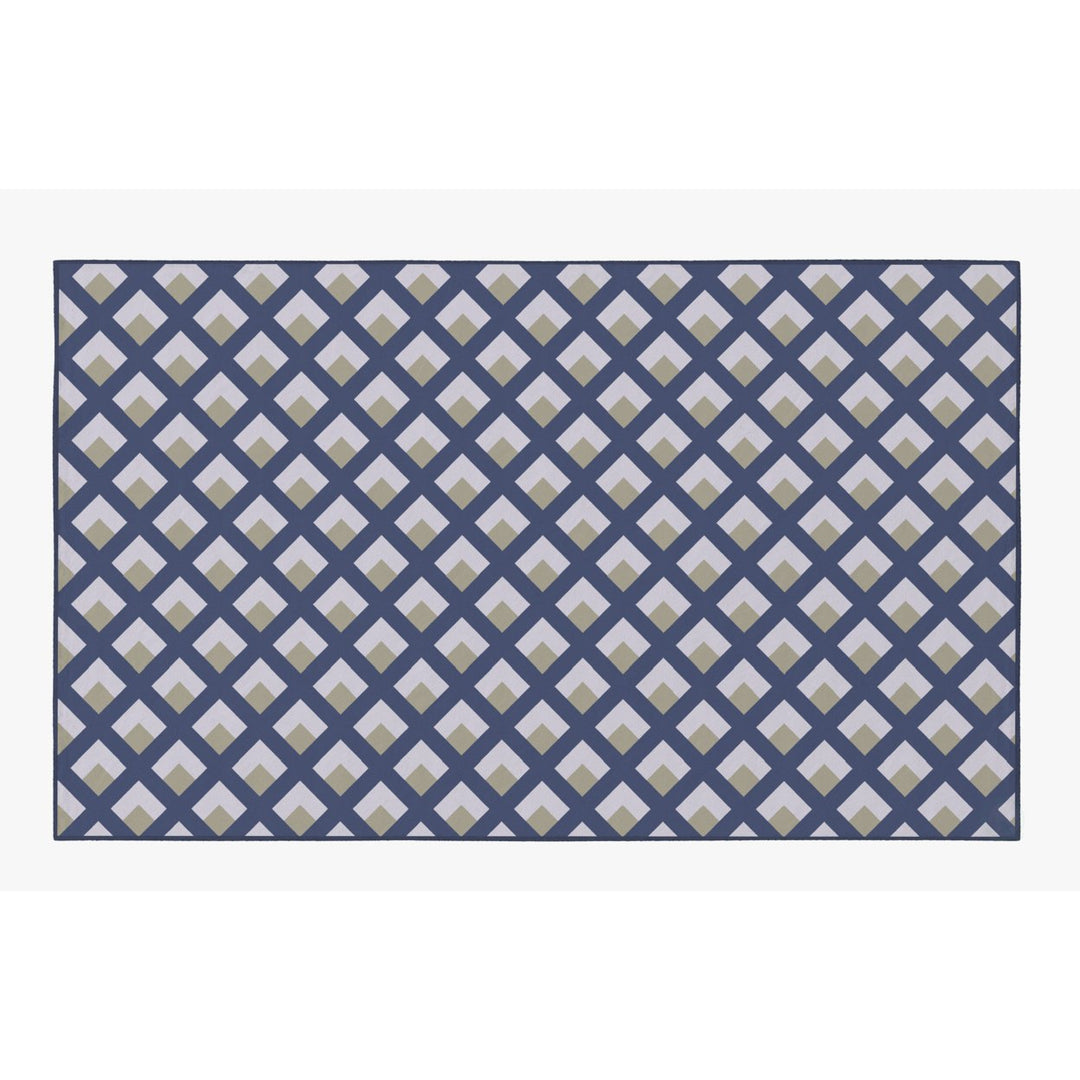 Deerlux Area Rug Gray Blue Trellis Pattern 5x7 Modern Nonslip Living Room Decor Image 5