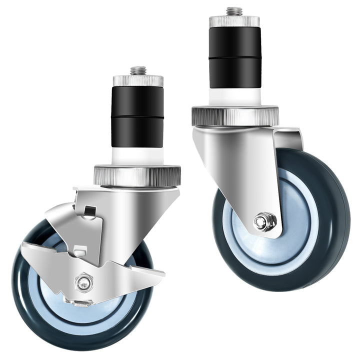 Set of 4 Swivel Caster 4" Kitchen Prep Table Wheel For 1-1/2" ID Tubing w/ Brake Image 9