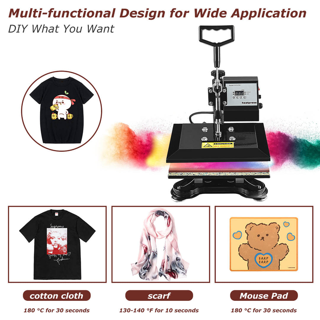 12 x 10 Heat Press Machine Swing-Away Digital Transfer Sublimation T-Shirt Image 6