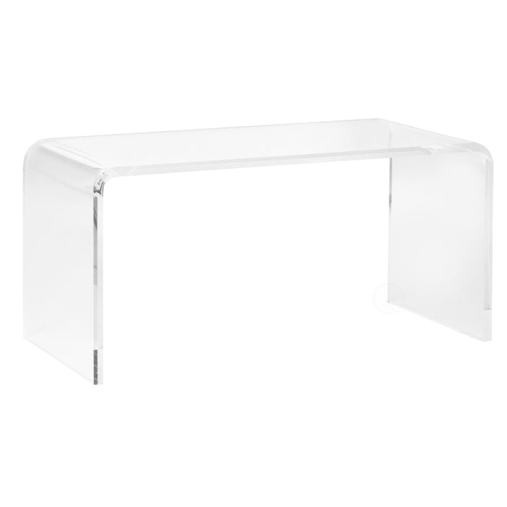 Acrylic Rectangular Coffee Table Modern Waterfall Design Large Surface Area Image 3