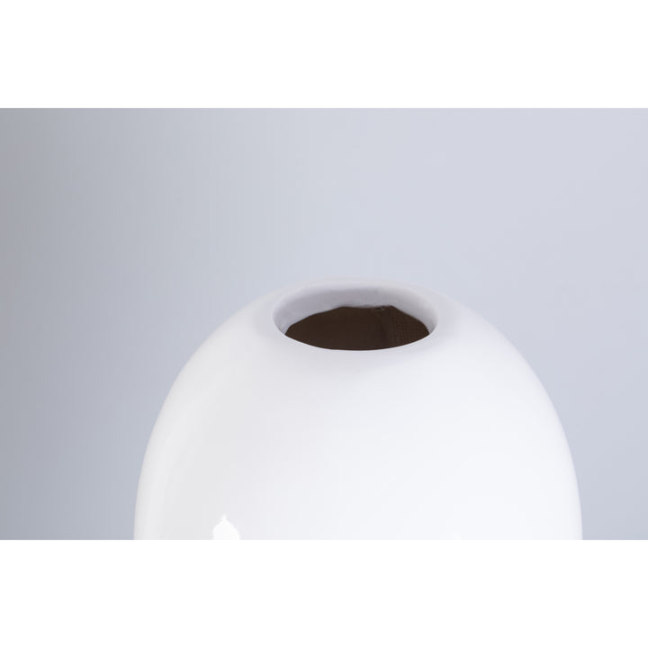 39" Tall White Narrow Unique Fiberglass Modern Floor Vase Image 5