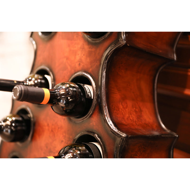 Wooden Violin Shaped Wine Rack-10 Bottle Decorative Wine Holder Image 3