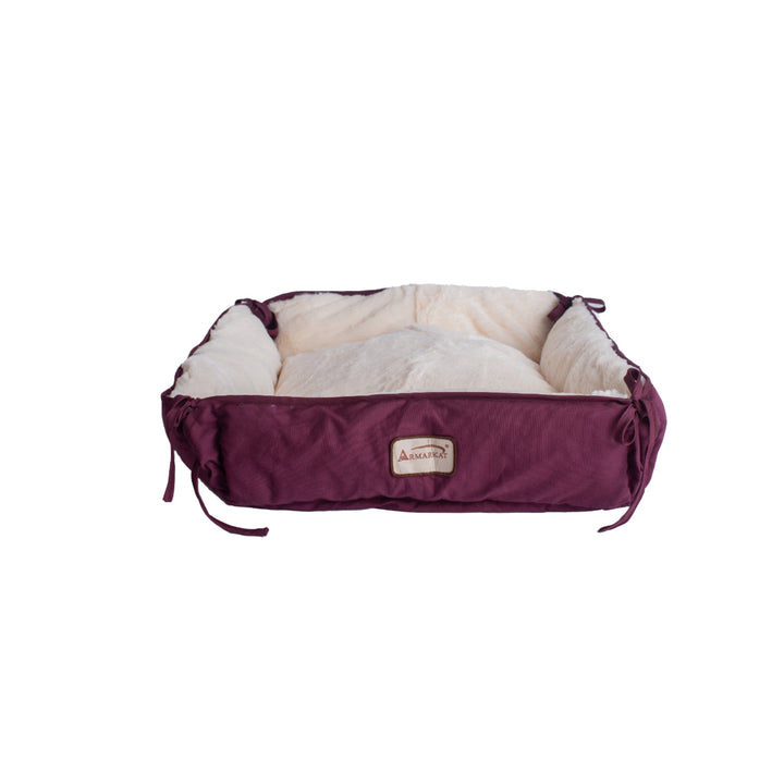 Armarkat Pet Bed Model C06 Cushion Bed Burgundy Ivory for Cats Small Dogs Image 3