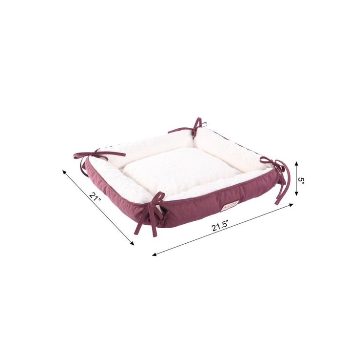 Armarkat Pet Bed Model C06 Cushion Bed Burgundy Ivory for Cats Small Dogs Image 4