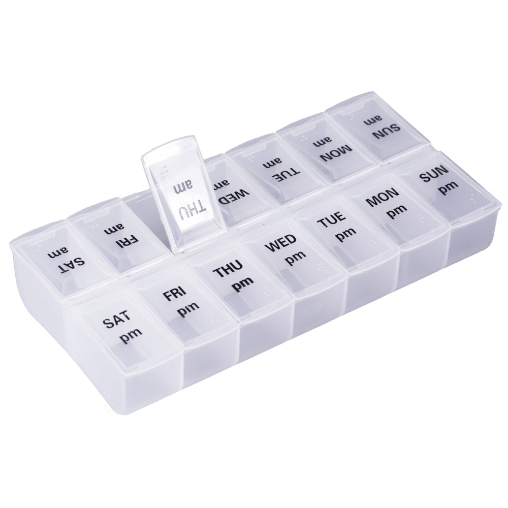 Twice Daily Clear Plastic Pill Organizer Image 2