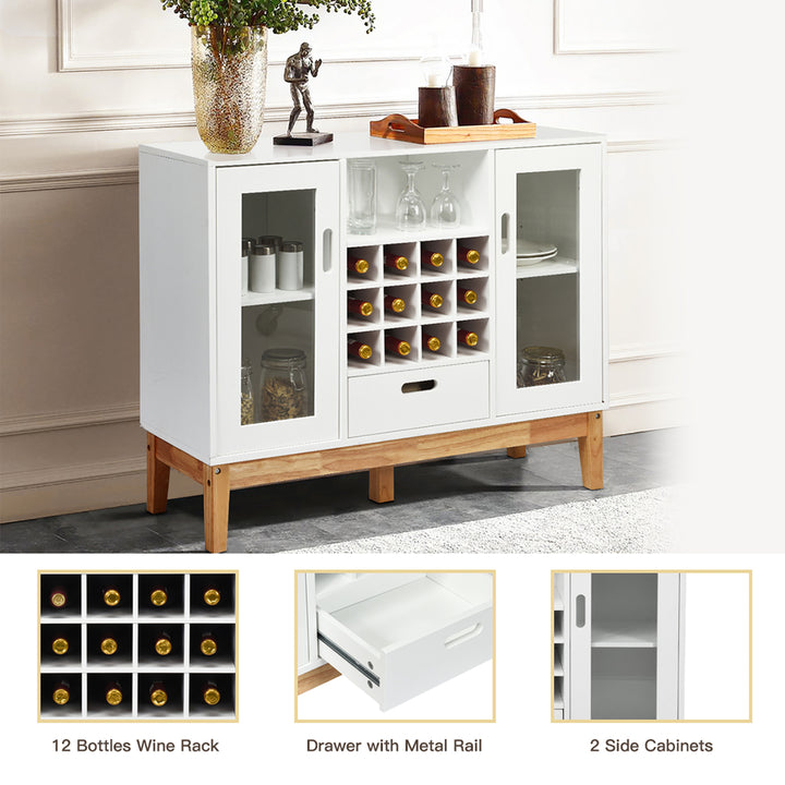 Wood Storage Cabinet w/ Rack and Drawer Image 9