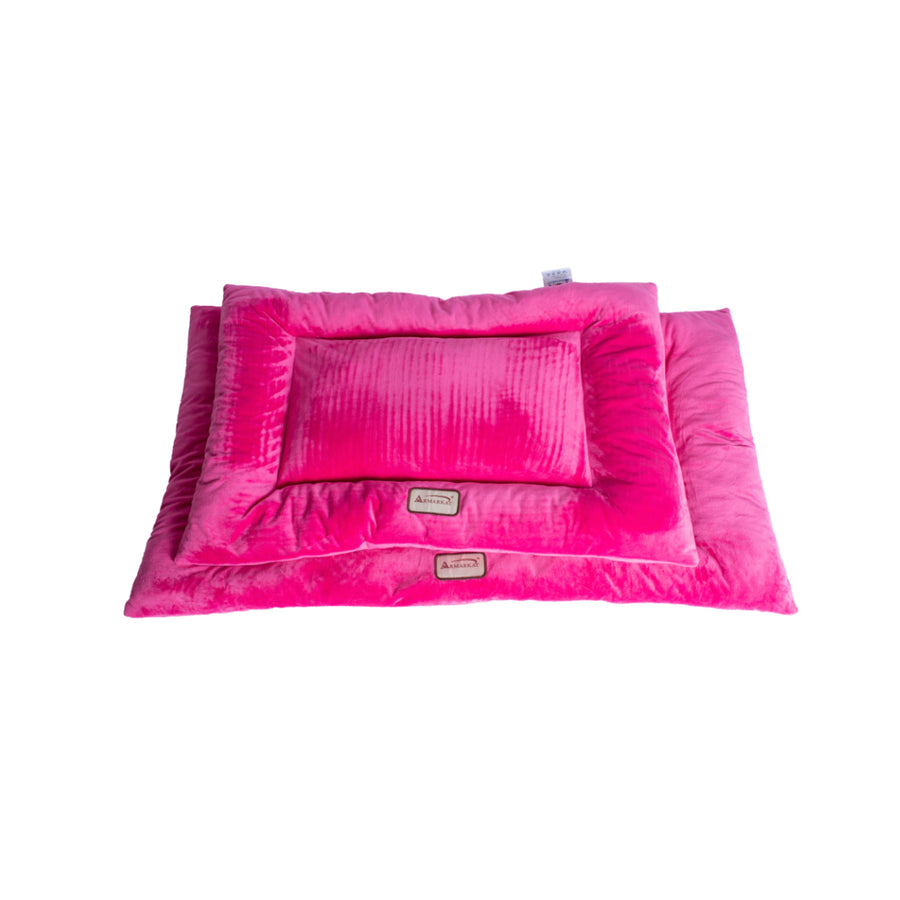 Armarkat M01CZH-L Large Pet Bed Mat Velvet Pink 35x22 Poly Fill Cushion Image 1