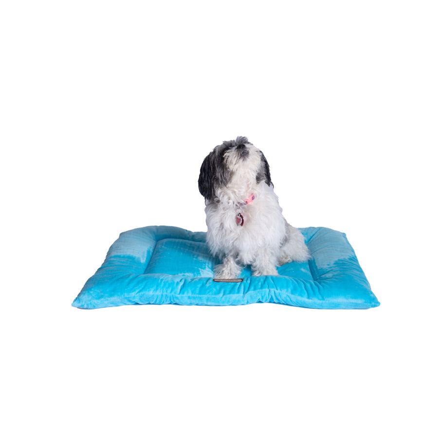 Armarkat M01CTL-M Medium Pet Bed Mat Sky Blue 27x19 Velvet Cushion Image 1