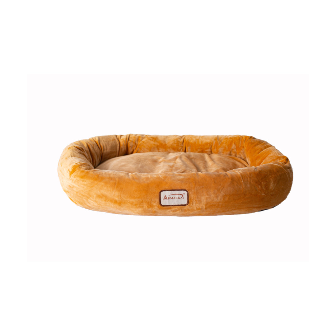 Armarkat D02CZS-L Large Earth Brown Dog Bed Waterproof Velvet Skid-Free Base Image 1