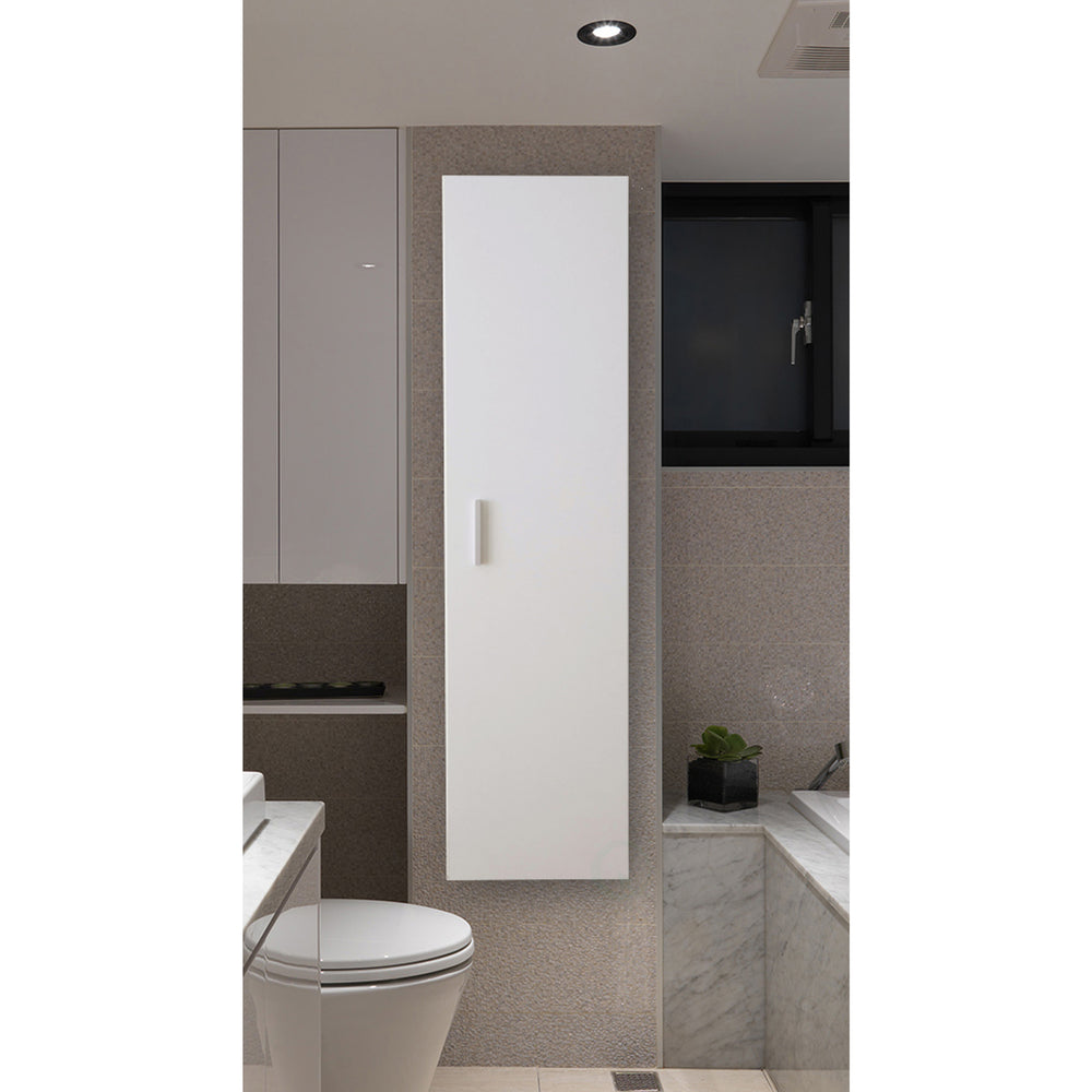 Modern White Wall Mounted Bathroom Cabinet 47.25 inches Tall with Adjustable Shelves Image 2