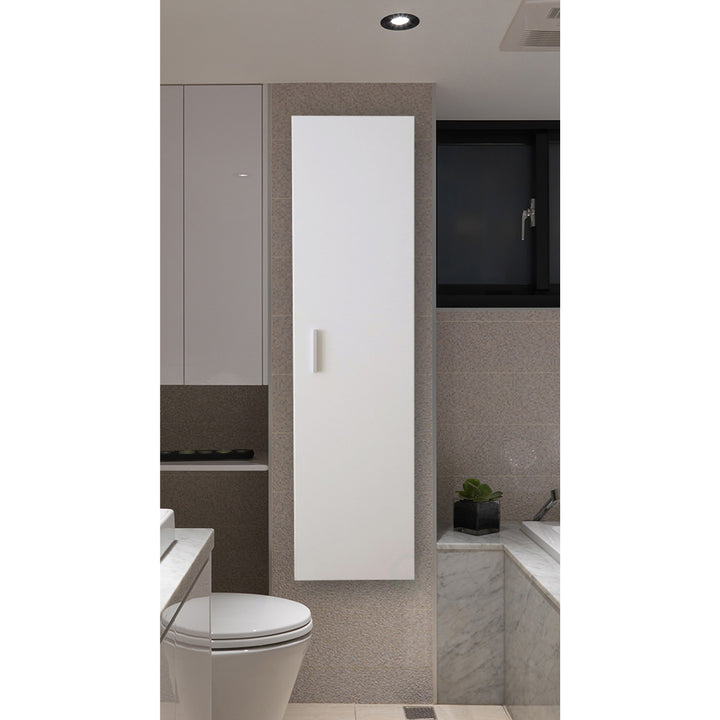 Modern White Wall Mounted Bathroom Cabinet 47.25 inches Tall with Adjustable Shelves Image 2