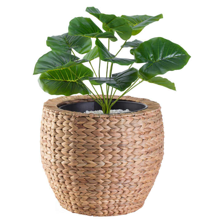 Water Hyacinth Round Floor Planter with Metal Pot Image 8