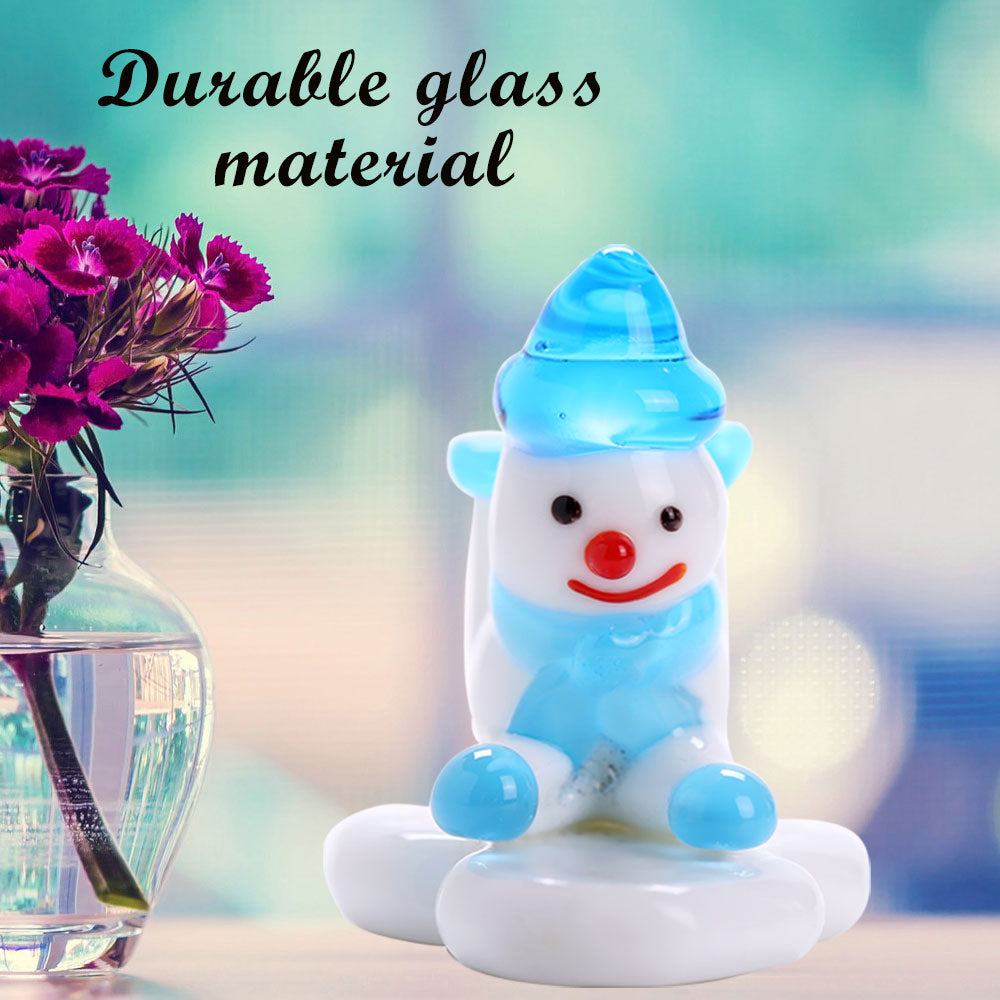 Matashi Murano Christmas Winter Decorative Glass Snowman Figurine, Christmas Gift and Ornament Home Decorative Showpiece Image 6