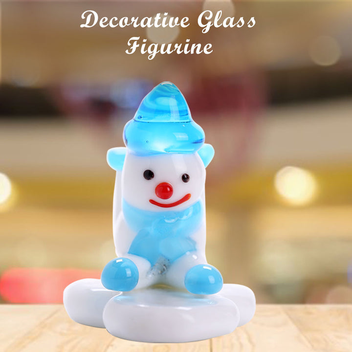 Matashi Murano Christmas Winter Decorative Glass Snowman Figurine, Christmas Gift and Ornament Home Decorative Showpiece Image 7