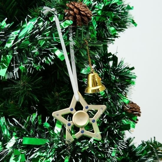 (Qty 2) Matashi 24K Gold Plated Hanging Christmas Tree Star Ornament w/ Matashi Crystals, Christmas Decorations for Image 8