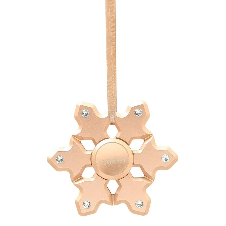 Rose Gold Hanging Christmas Tree Snowflake Ornament with Matashi Crystals, Christmas Decorations, Wedding Party Image 2