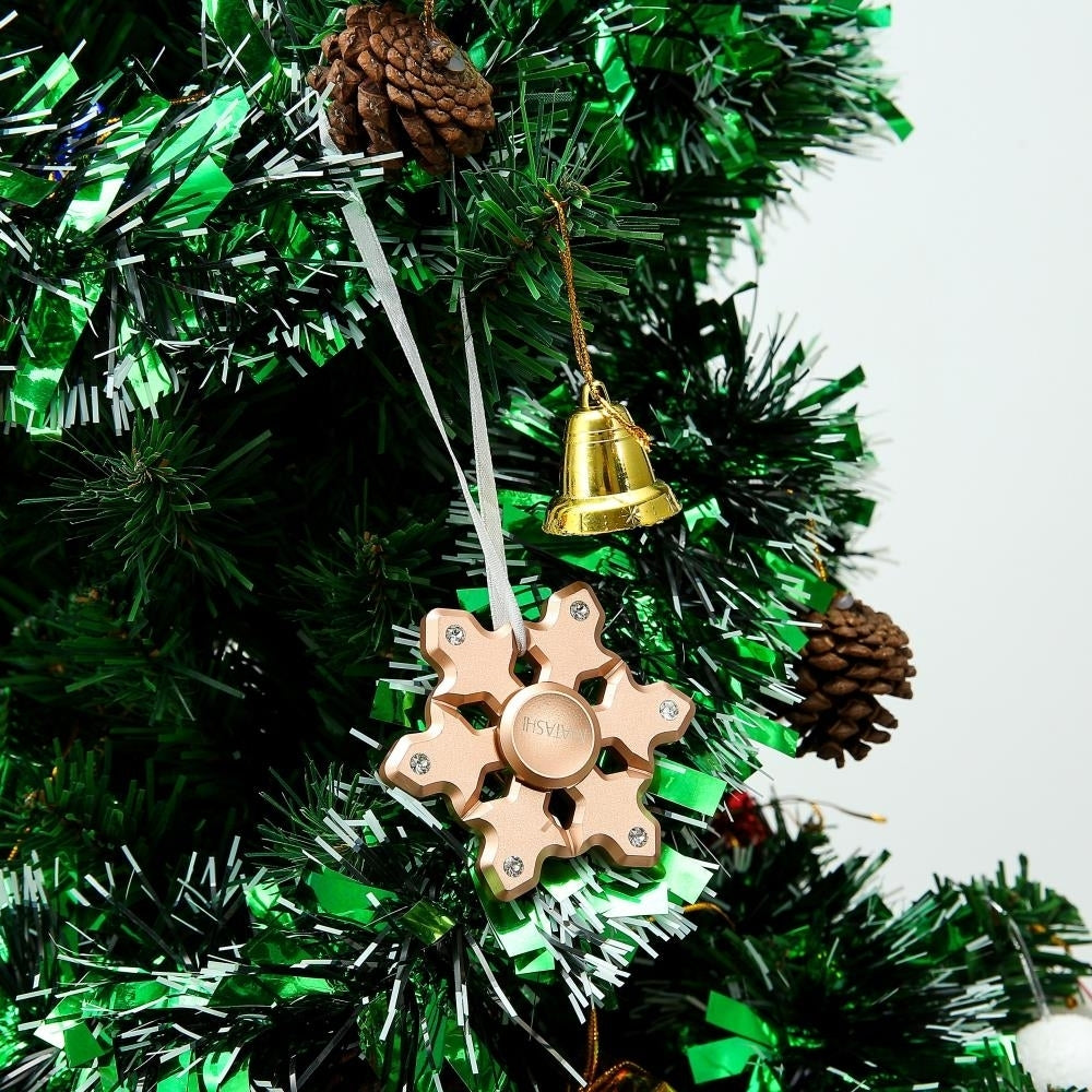 Rose Gold Hanging Christmas Tree Snowflake Ornament with Matashi Crystals, Christmas Decorations, Wedding Party Image 3