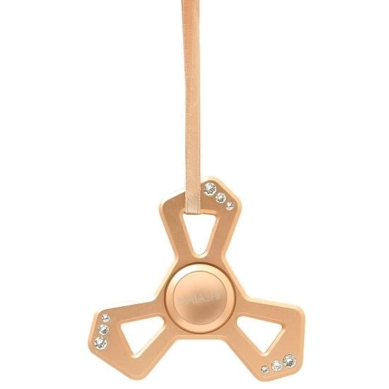 (Qty 2) Matashi Rose Gold Hanging Christmas Tree Triangle Ornament w/ Matashi Crystals, Christmas Decorations for Image 3