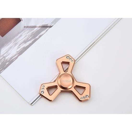 (Qty 2) Matashi Rose Gold Hanging Christmas Tree Triangle Ornament w/ Matashi Crystals, Christmas Decorations for Image 9