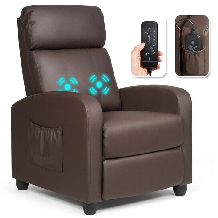 Massage Recliner Chair Single Sofa Padded Seat w/ Footrest Image 4