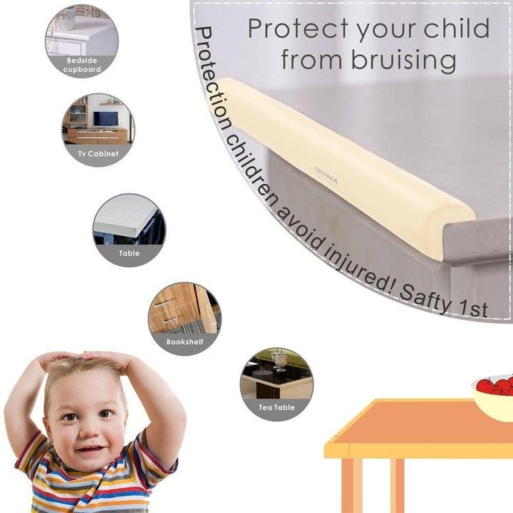 Akisor Corner Guards and Edge Guard - 2.2m , 7ft [ 6.5ft Edge Cushion + 4 Corner Cushion] Premium Childproofing Image 3