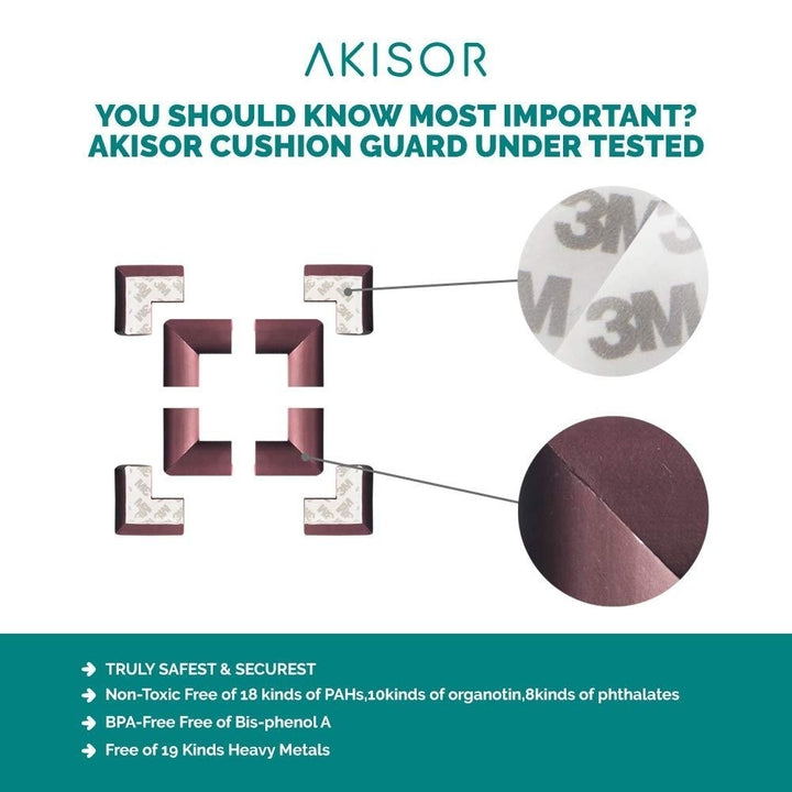 Akisor Corner Safety Bumpers Healthy PBA Free Baby Cushion,Table Furniture Safety Protect Child,Keep Your Kids Head Safe Image 5