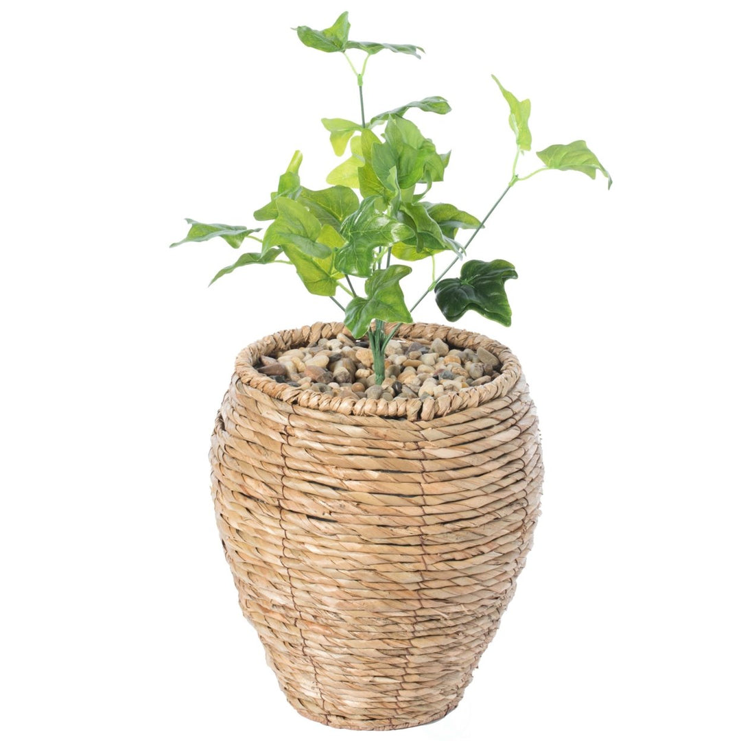 Woven Round Flower Pot Planter Basket Leak-Proof Lining 16in 12in 8in Image 1