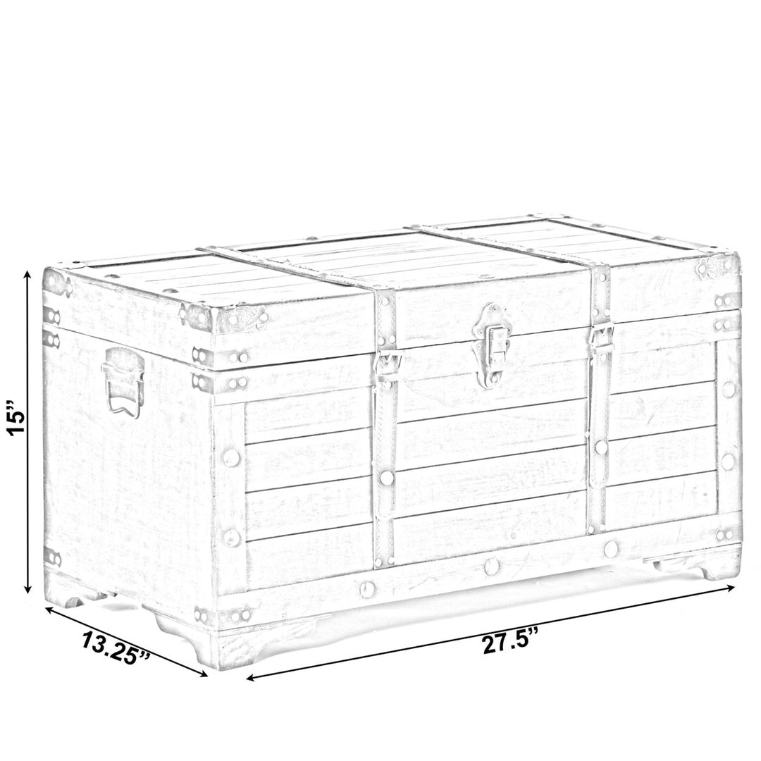 Rustic Large Wooden Storage Trunk with Lockable Latch Image 5