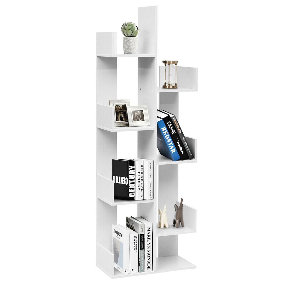 8-Tier Bookshelf Bookcase w/8 Open Compartments Space-Saving Storage Rack Image 4