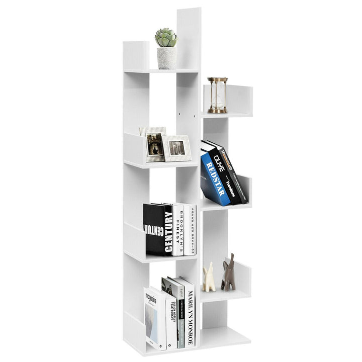 8-Tier Bookshelf Bookcase w/8 Open Compartments Space-Saving Storage Rack Image 1