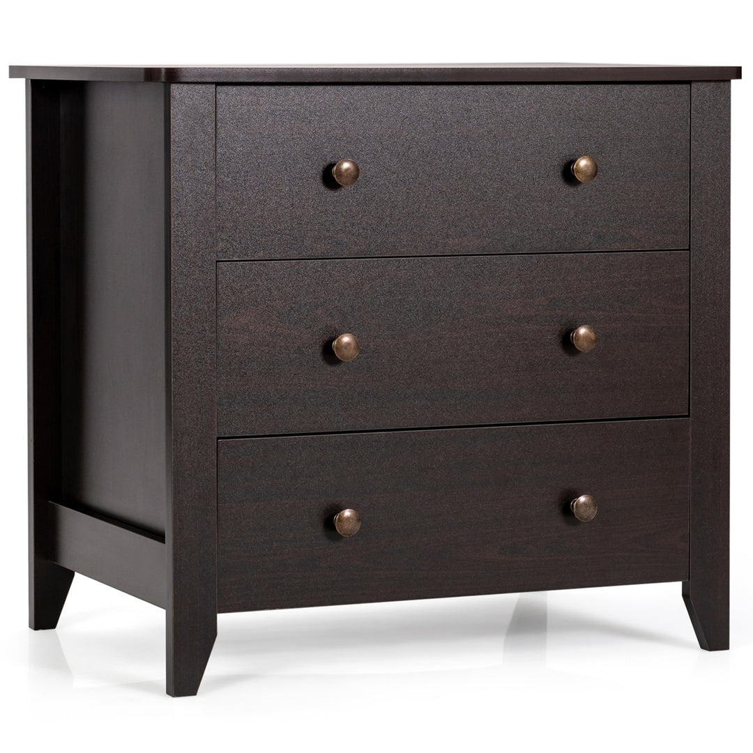 3 Drawer Dresser Chest of Drawers Bedside Table for Living Room Bedroom Image 4