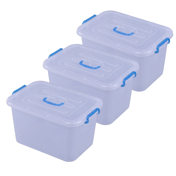 Large Clear Plastic Storage Container with Lid and Handles Durable Lightweight Image 1