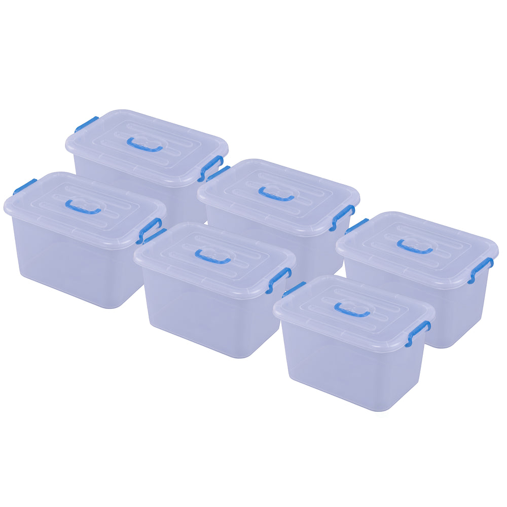 Large Clear Plastic Storage Container with Lid and Handles Durable Lightweight Image 2