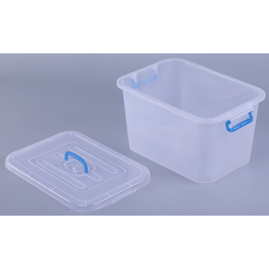 Large Clear Plastic Storage Container with Lid and Handles Durable Lightweight Image 5