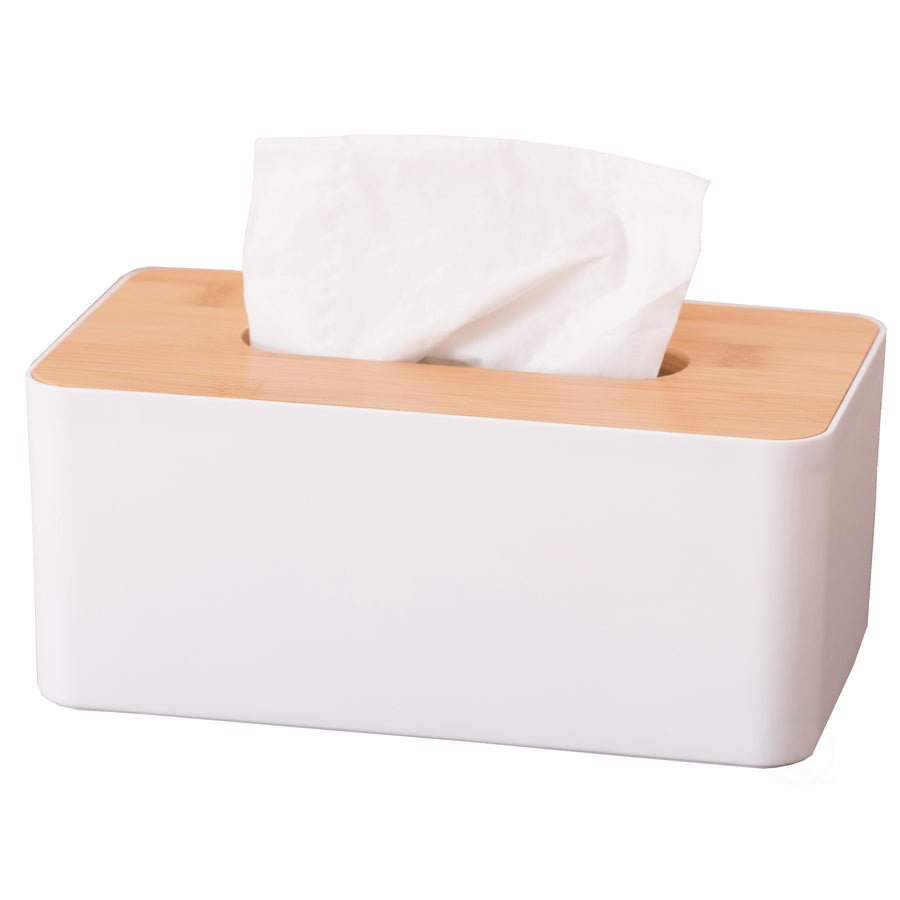 Bamboo Rectangular Tissue Box with Removable Top Lid for Easy Tissue Replacement Image 1