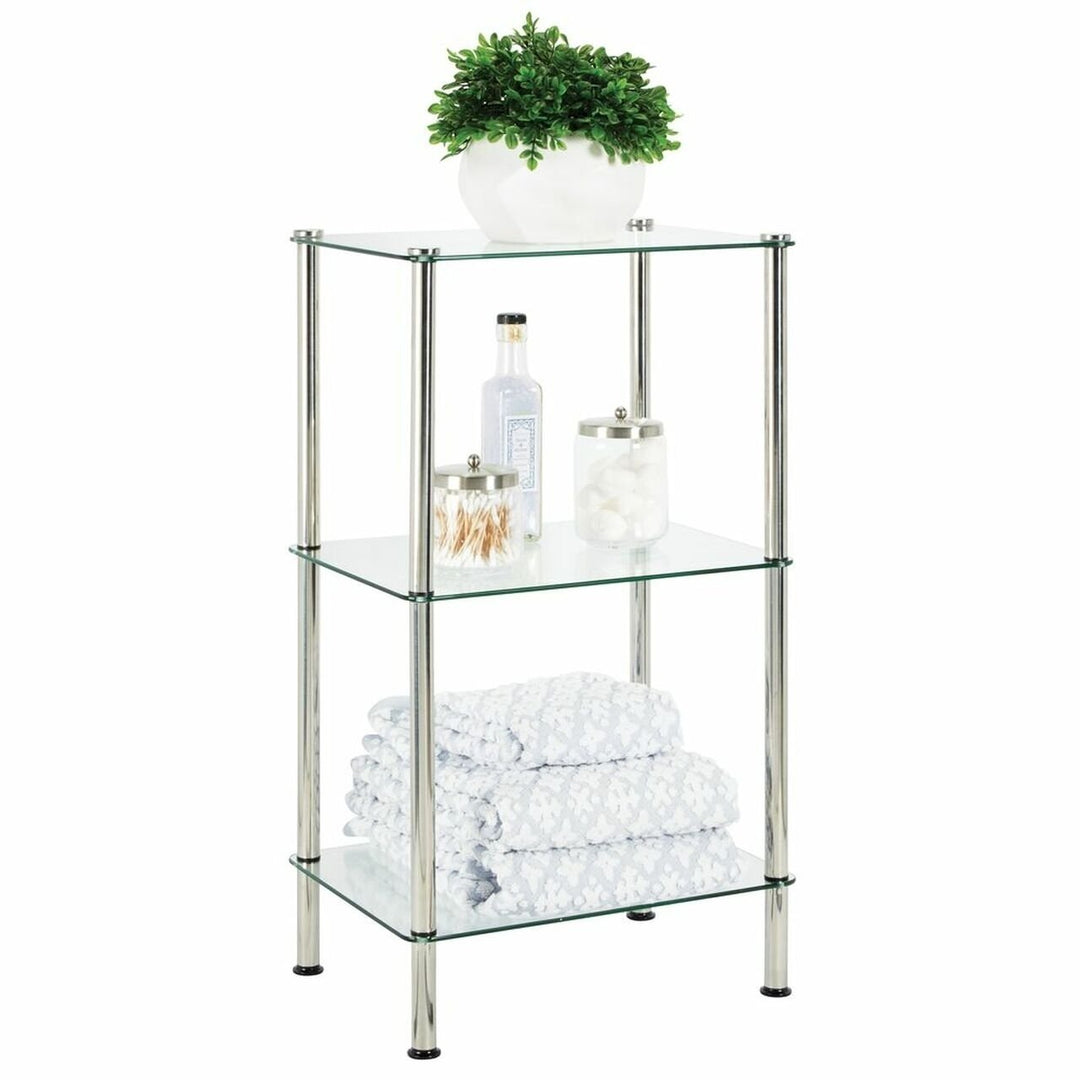 Classic Glass 3 Tier Lamp / End Table Image 1