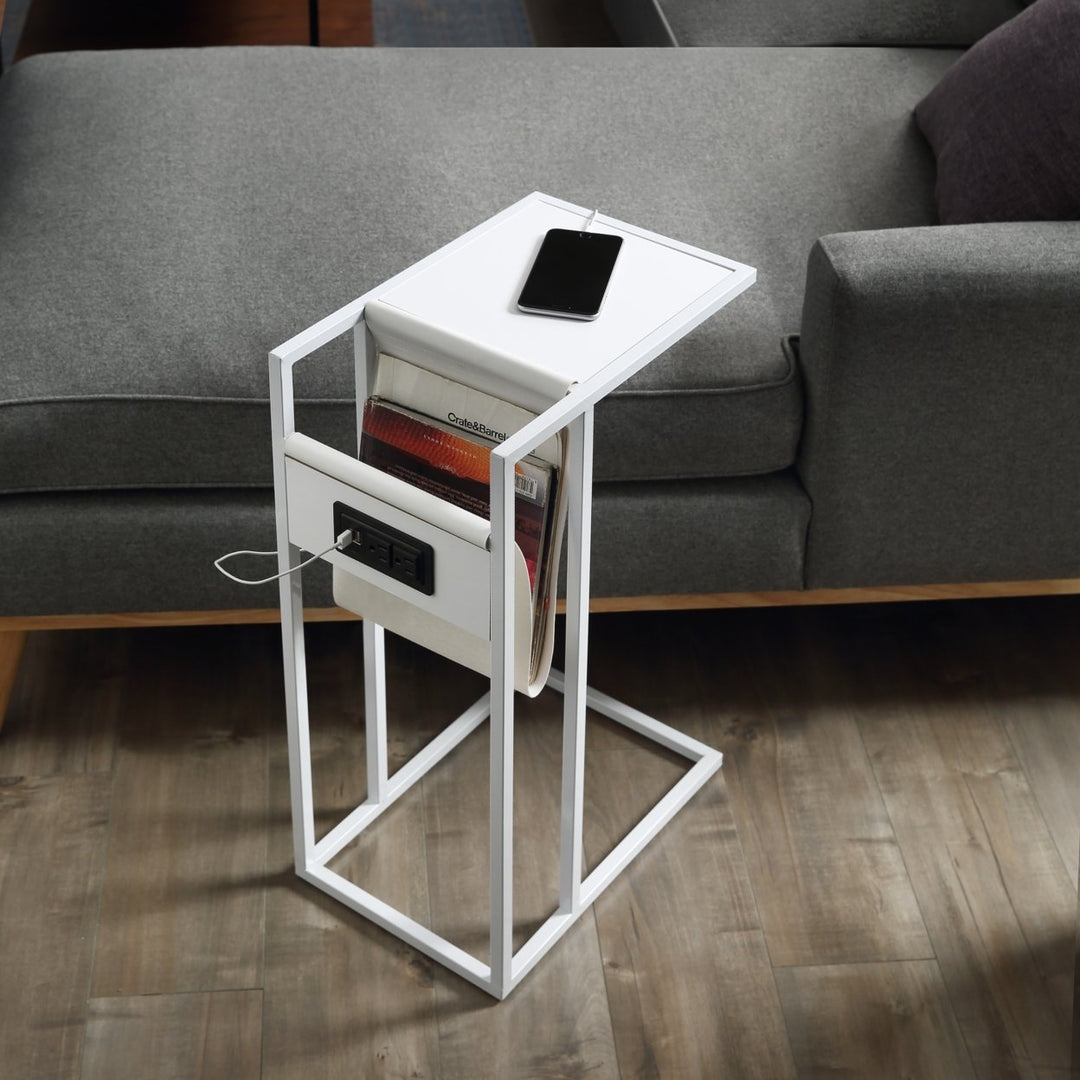 Loft Lyfe C-Table with Magazine Holder USB Ports Modern Space-Saving Design Image 2