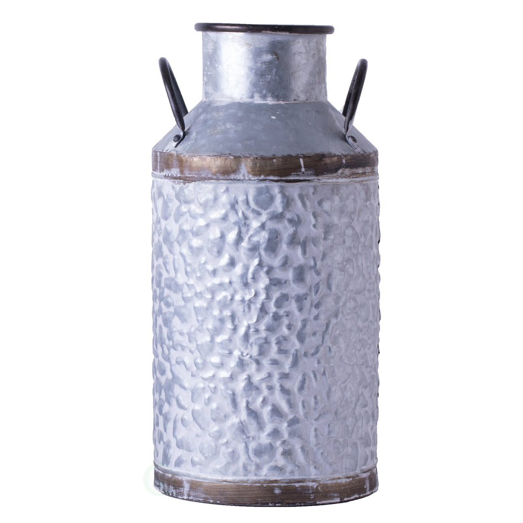 Rustic Galvanized Metal Milk Can Planter Vase 12 Inch Image 5