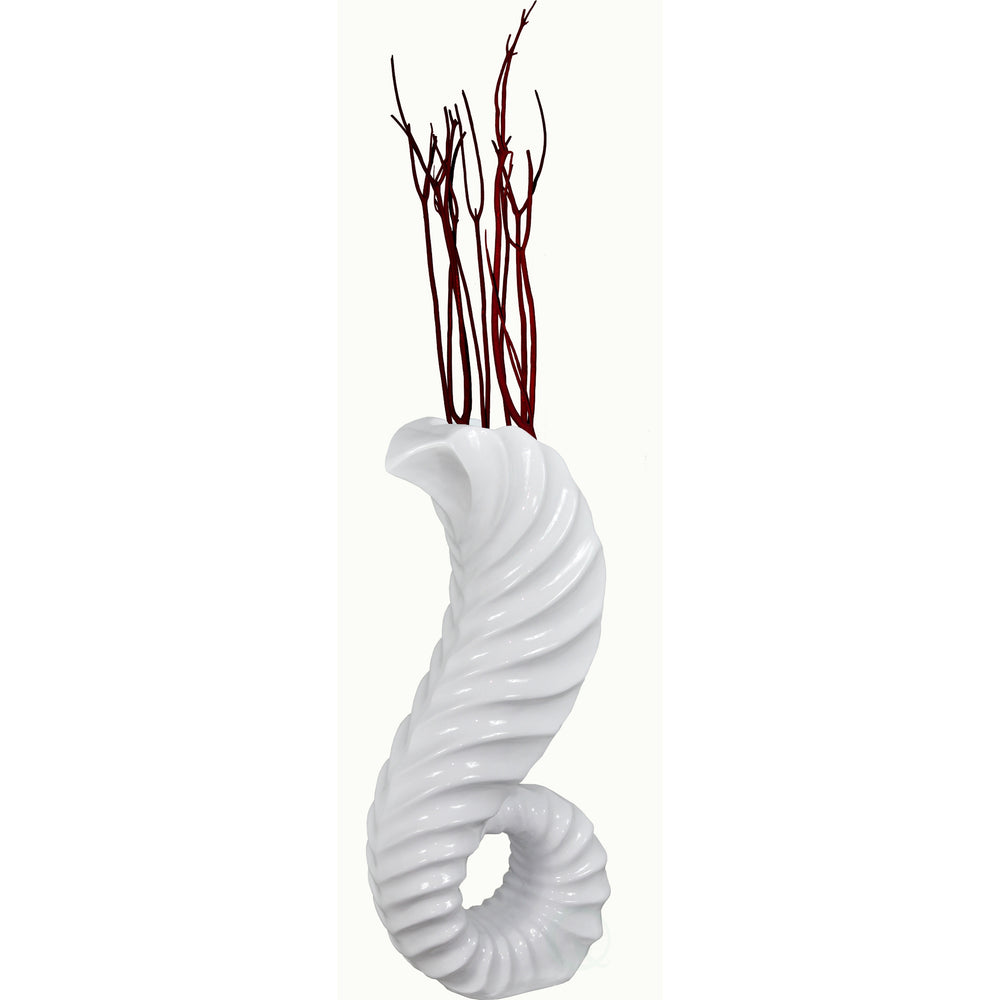 Tall Floor Vase for , White Horn Floor Vase, 32-Inch-High Unique Decorative Vase Flower Holder Image 2