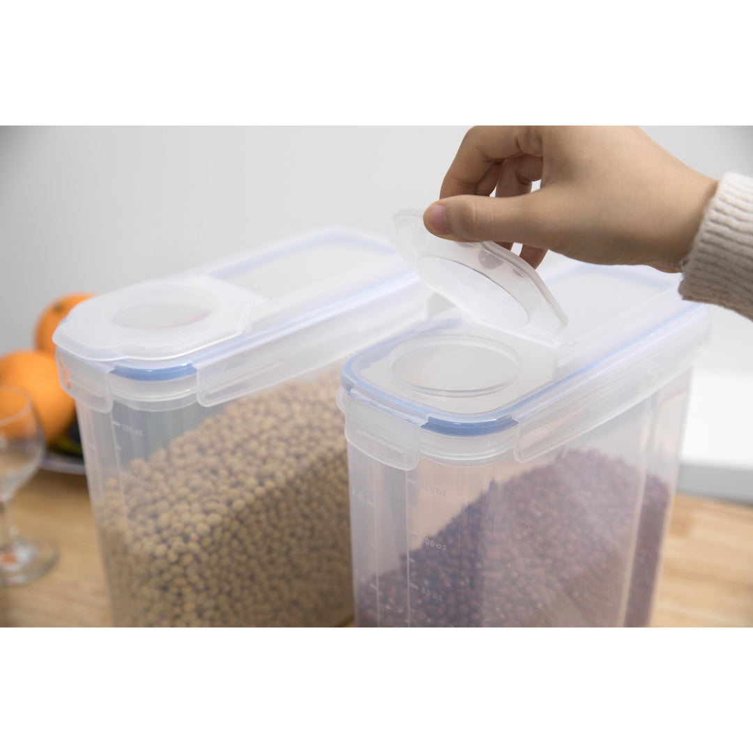 BPA-Free Plastic Food Storage Containers Set of 2 Airtight Spout Lid Clear Image 4