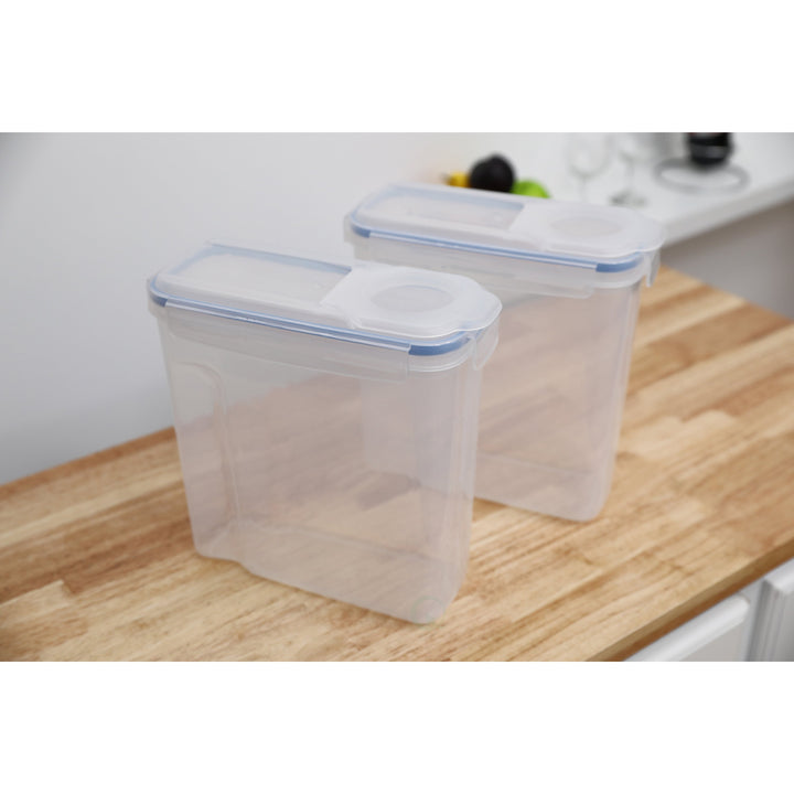 BPA-Free Plastic Food Storage Containers Set of 2 Airtight Spout Lid Clear Image 10