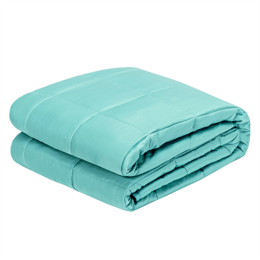 15 lbs 48 x 72 Weighted Blanket w/ Bamboo Fabric Cover Blue/Green/Pink Image 2