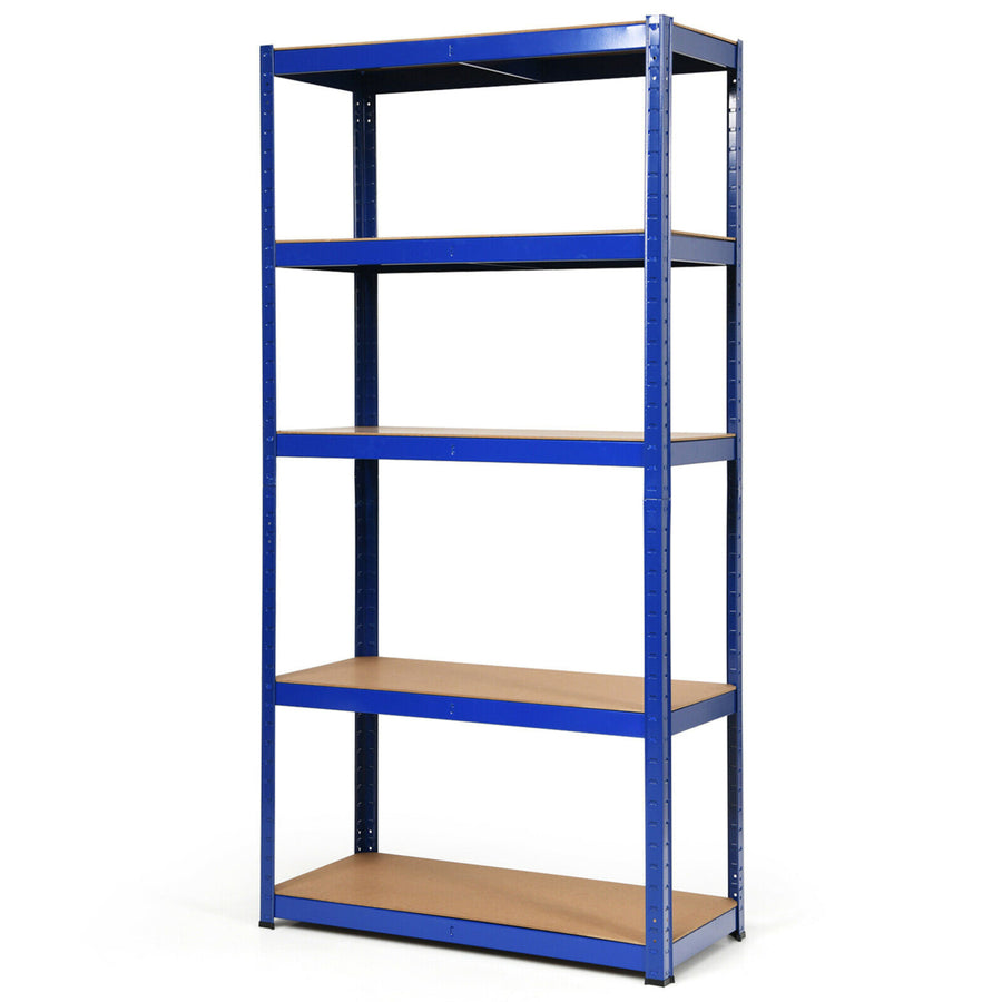 1/2/3/4PCS 72 Metal 5-Tier Garage Storage Rack Shelf Adjustable Freestanding Blue Image 1