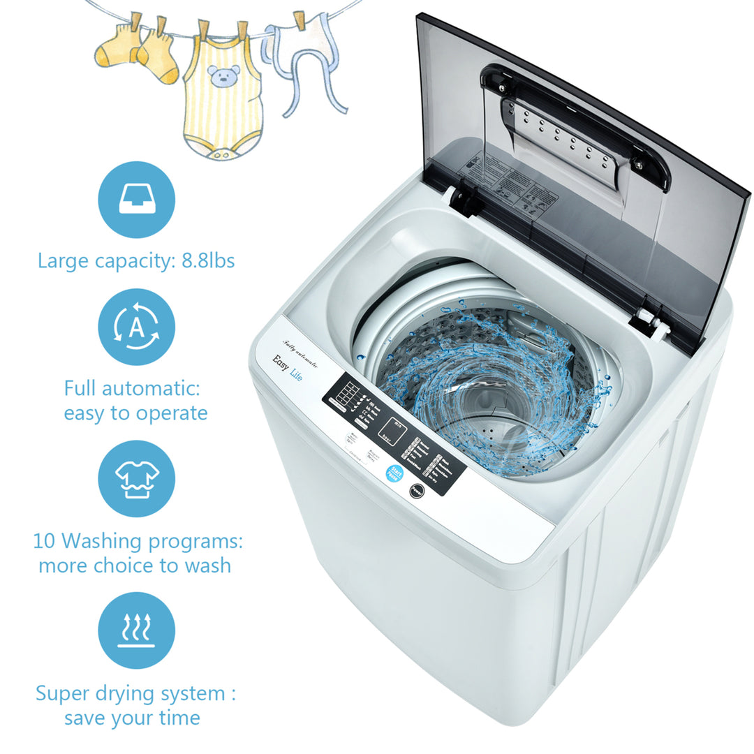 Full-Automatic Washing Machine Portable Compact Laundry Washer Spin 8.8 lbs Image 4