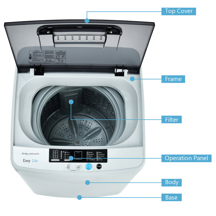 Full-Automatic Washing Machine Portable Compact Laundry Washer Spin 8.8 lbs Image 8