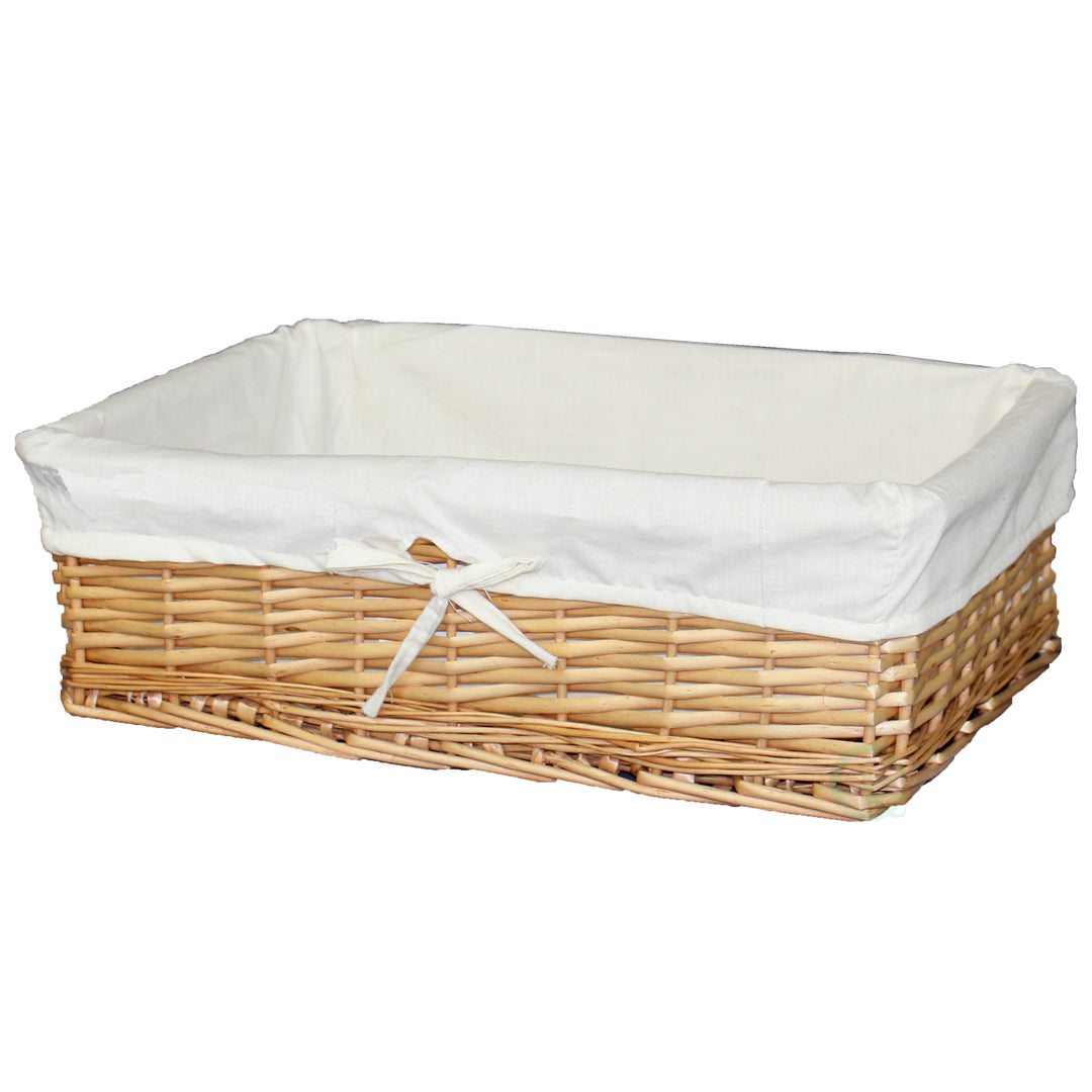 Willow Shelf Basket Lined with White Lining Image 8