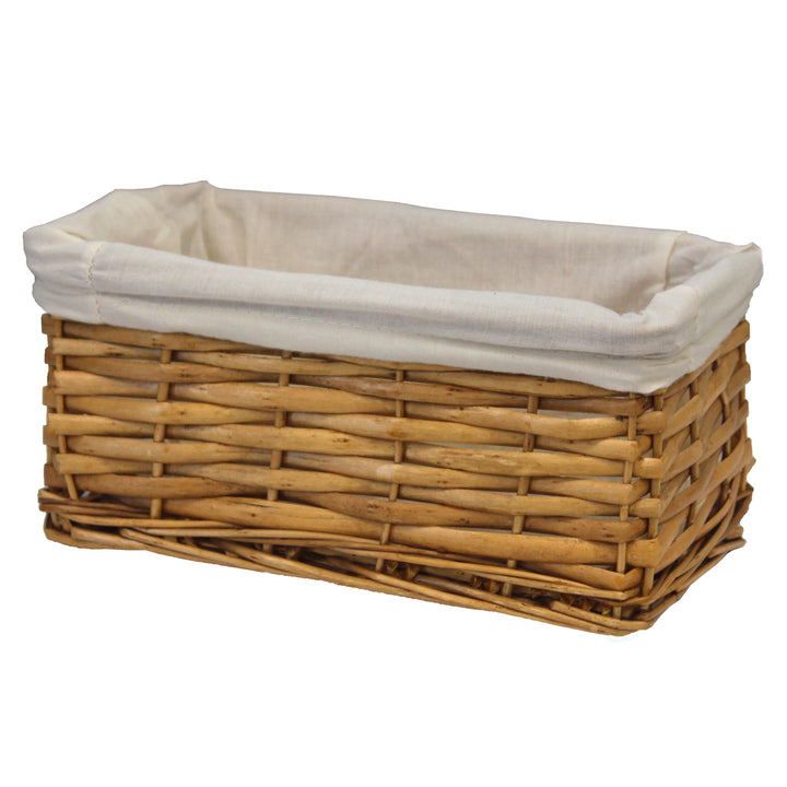 Willow Shelf Basket Lined with White Lining Image 10