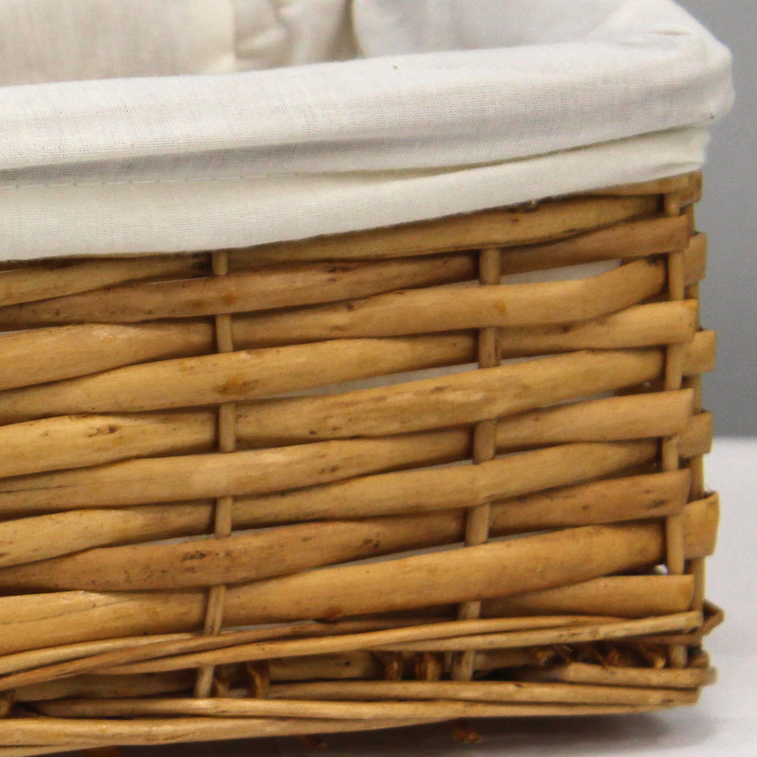 Willow Shelf Basket Lined with White Lining Image 12