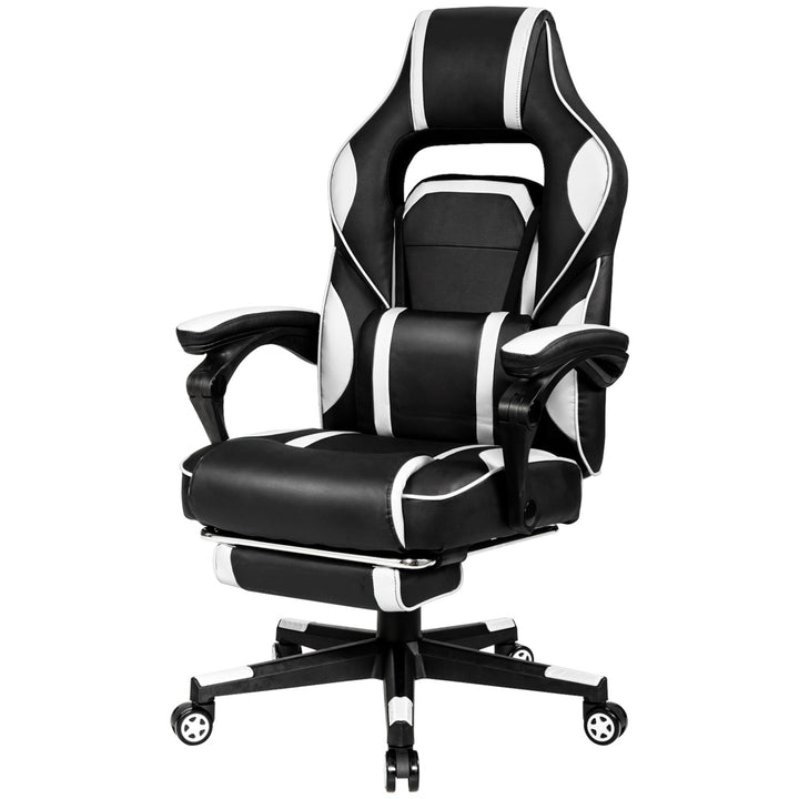 Massage Gaming Chair Recliner Racing Chair w/ Retractable Footrest Home Image 4