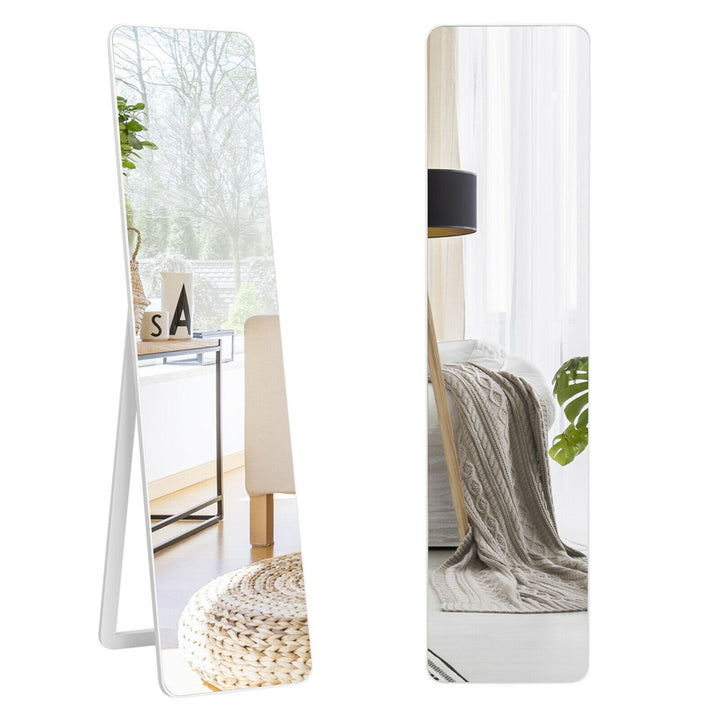 Full Length Floor Mirror Frameless Wall Mounted Mirror Bedroom Bathroom White Image 1